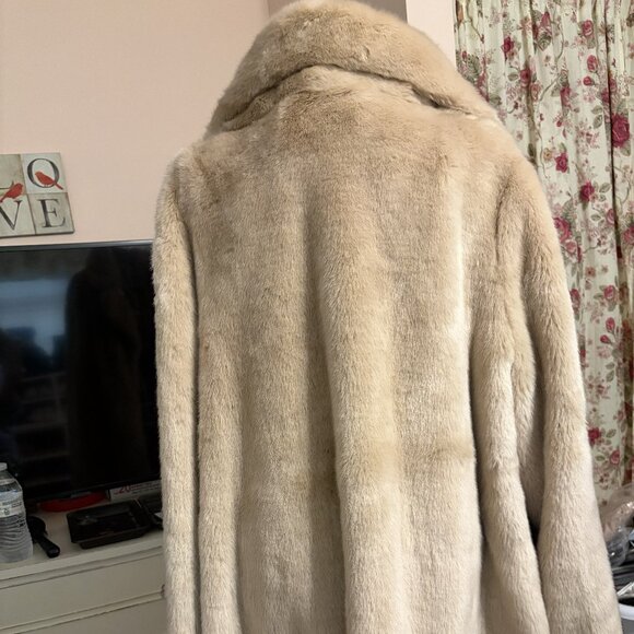 Donna Salyers Champagne Faux Fox Coat sz XL - Picture 8 of 16
